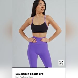 BuffBunny Reversible Sports Bra Party Purple/Black Size Large